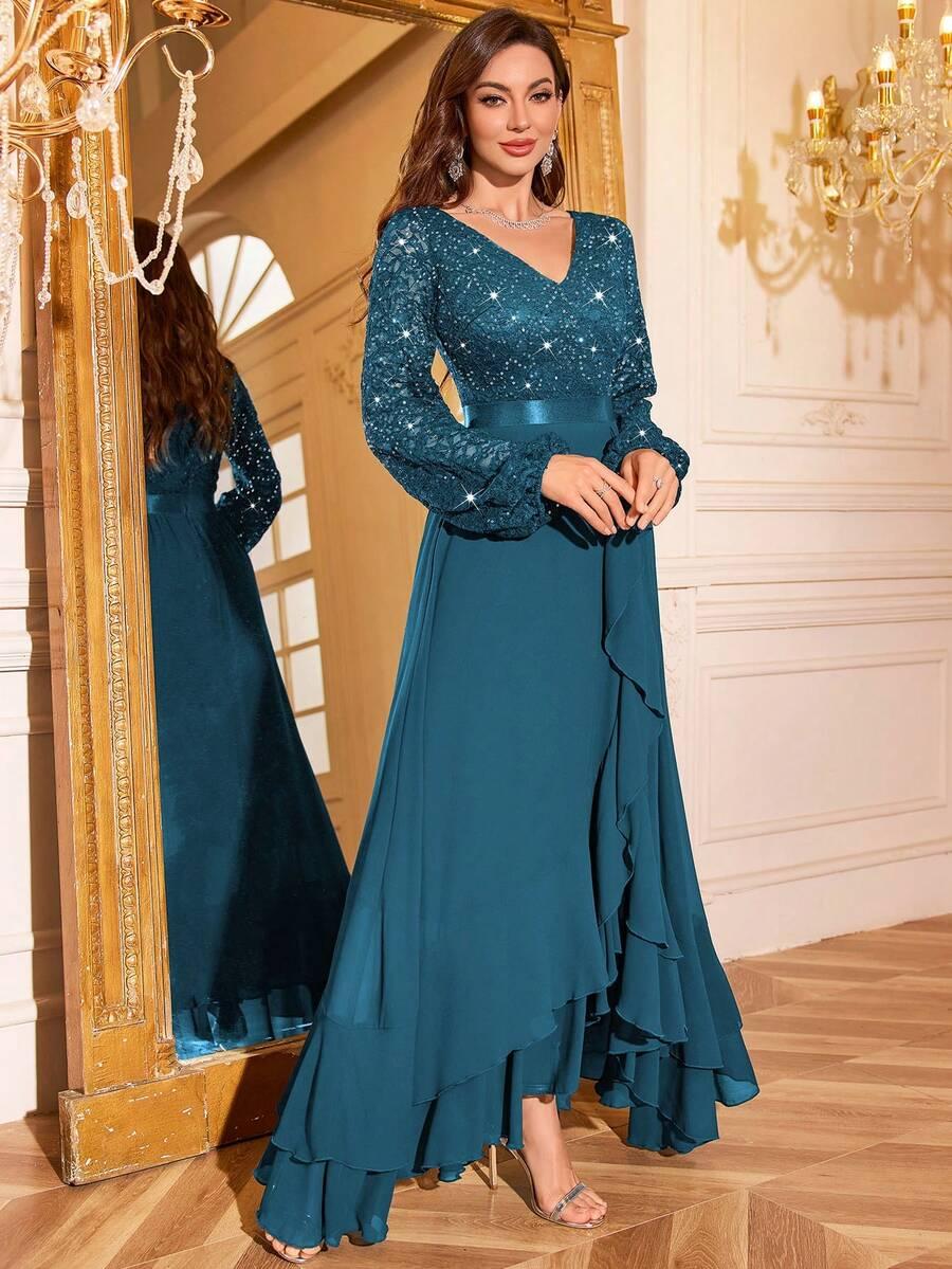 MIUSOL NIEBIESKA MAXI SUKIENKA S06__XL
