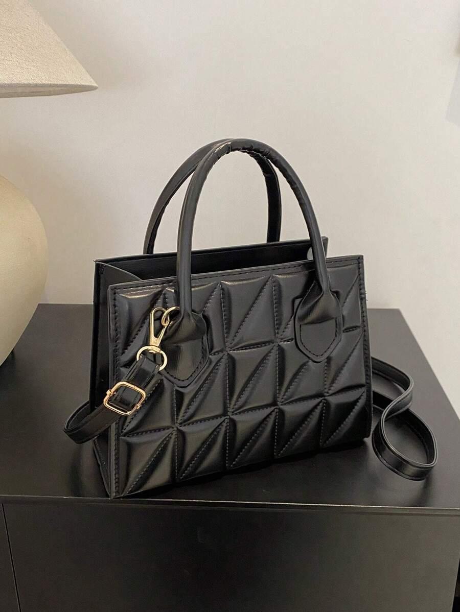 SHEIN CZARNA TOREBKA IMITACJA SKÓRY S07__21,5X9X16