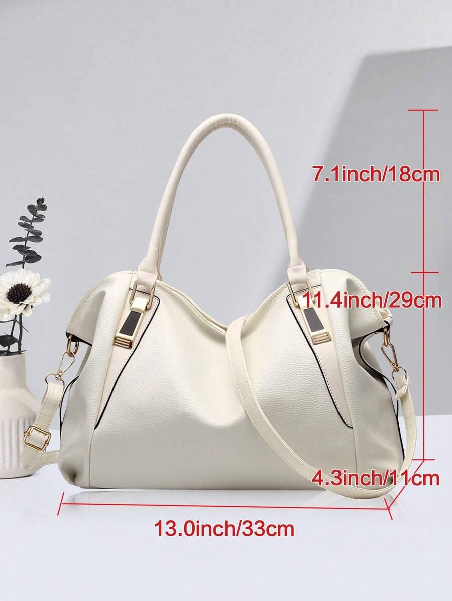 SHEIN KREMOWA TOREBKA IMITACJA SKÓRY S07__33X11X29CM