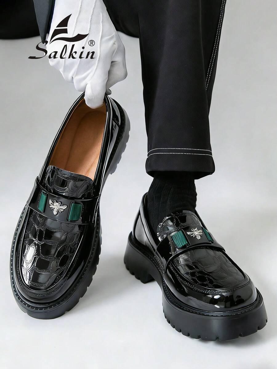 SALKIN LAKIEROWANE MOKASYNY WSTAWKA PK01__45