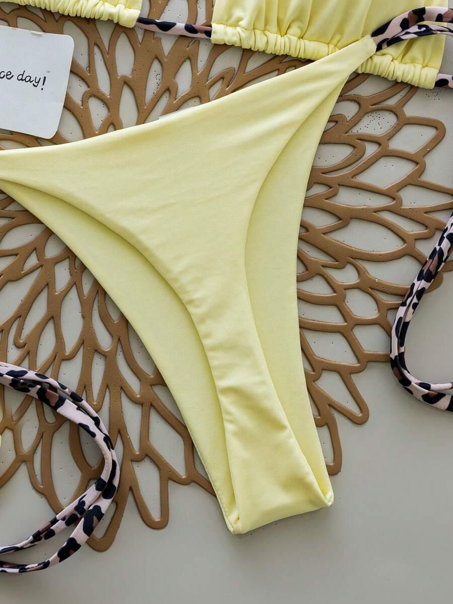 SHEIN DWUCZĘŚCIOWY STRÓJ KĄPIELOWY ANIMAL PRINT S06__XS