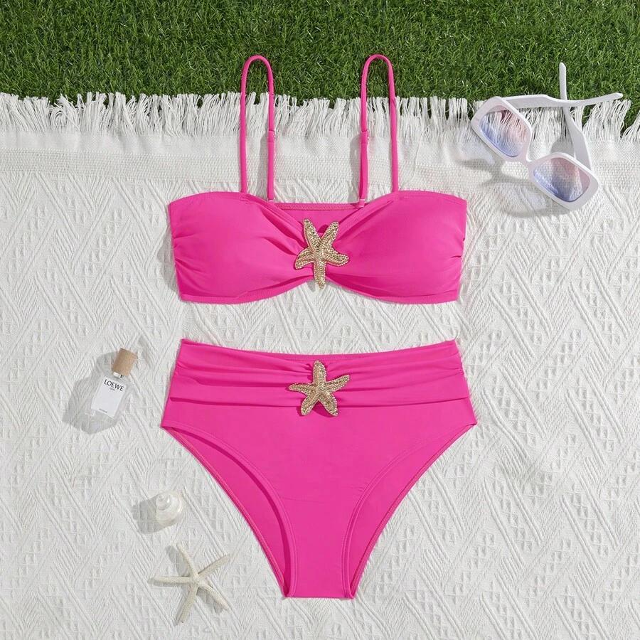 SHEIN RÓŻOWY DWUCZĘŚCIOWY STRÓJ KĄPIELOWY S09__M
