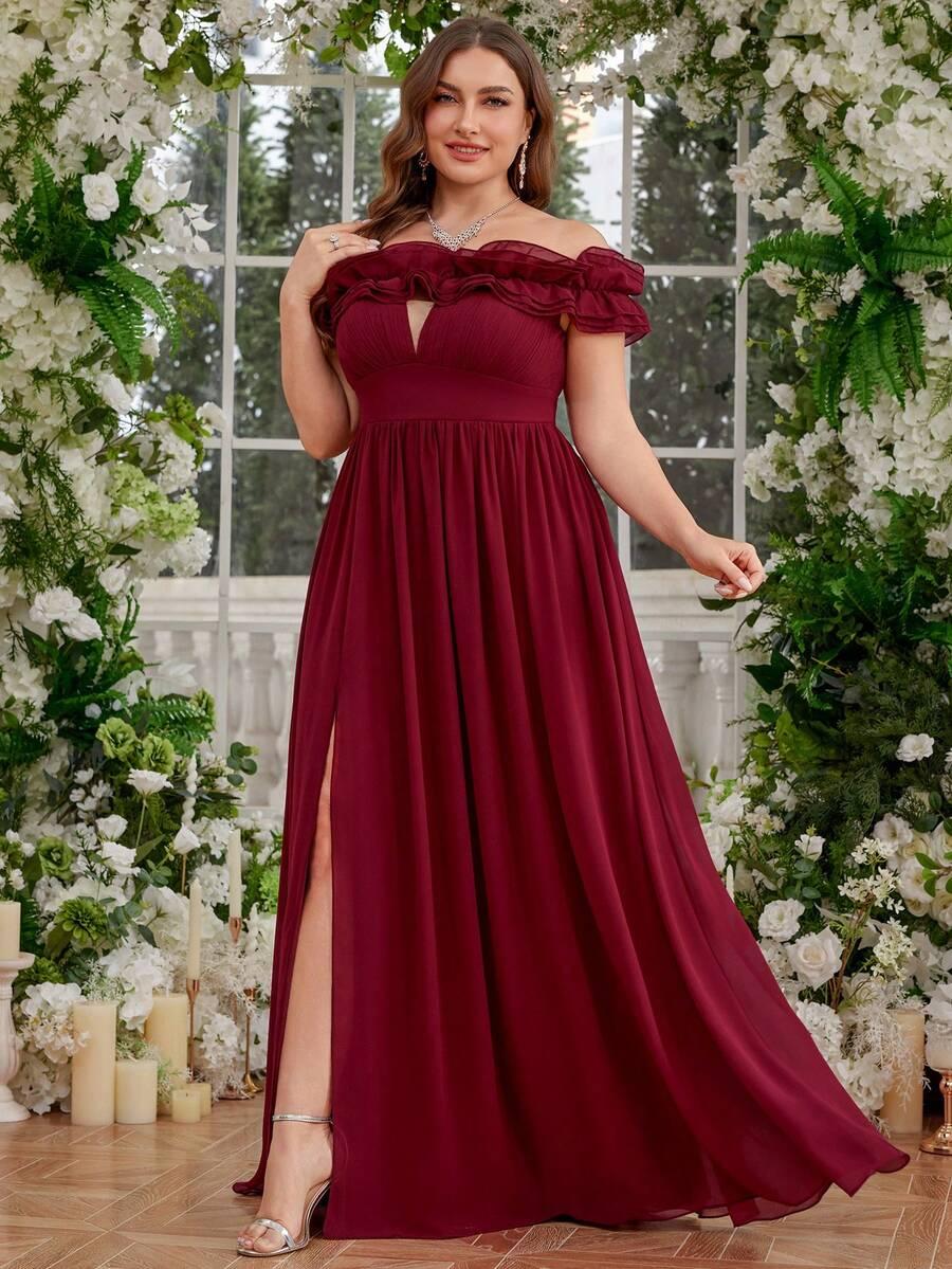 UNITHORSE BORDOWA MAXI SUKIENKA ODKRYTE RAMIONA S06__46