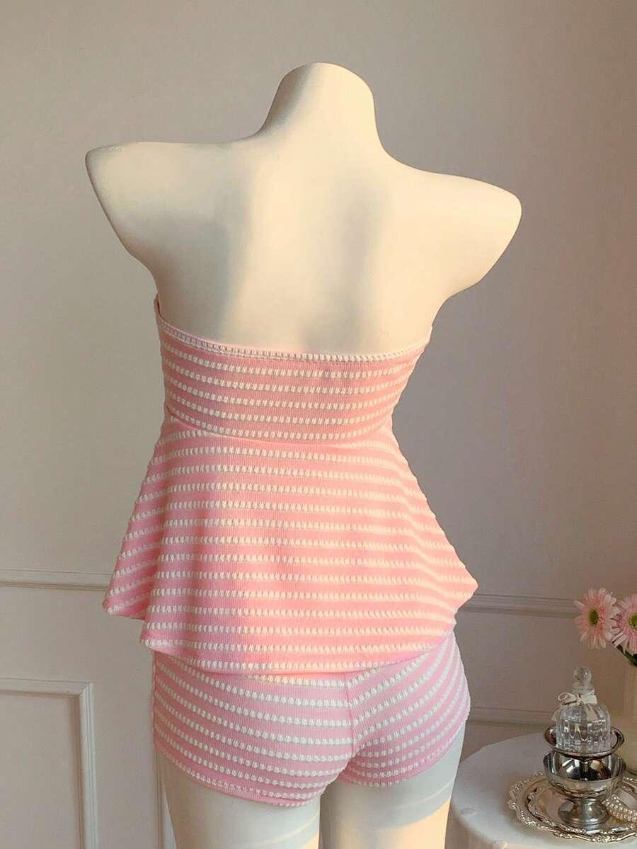 SHEIN TOP WZÓR PASKI S09__XS