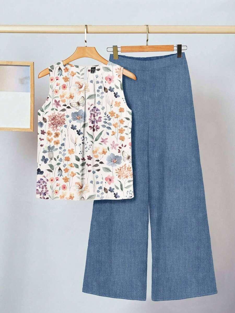 SHEIN NIEBIESKIE SPODNIE Z GUMKĄ W PASIE CASUAL S06__XL