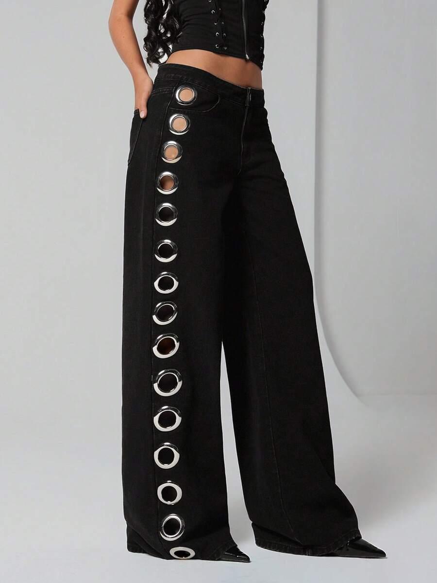 SHEIN CZARNE SPODNIE JEANS S06__W27/S