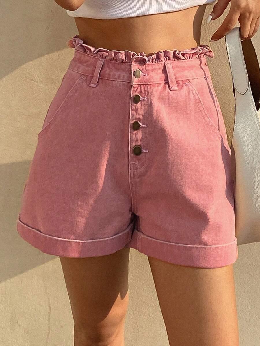 LIVESSO RÓŻOWE SPODENKI JEANS PK01__S