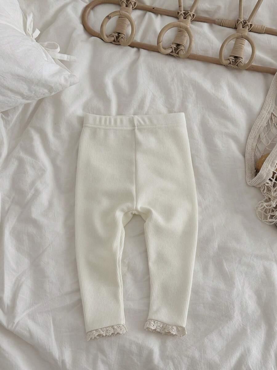 SHEIN PRĄŻKOWANE LEGGINSY CASUAL KORONKA PK01__74/80