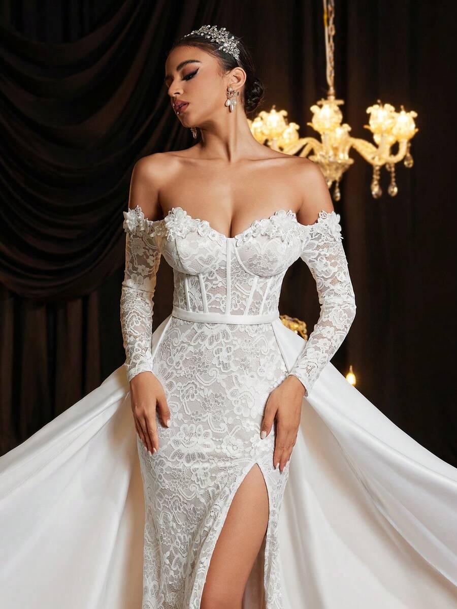 GLAMRAE BIAŁA SUKNIA ŚLUBNA ZDOBIENIE S06__38