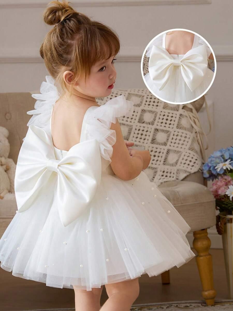 SHEIN BIAŁA SUKIENKA ZDOBIENIA S06__80/86