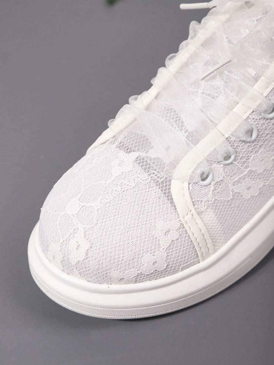 SHEIN BIAŁE TRAMPKI KORONKA S06__37,5