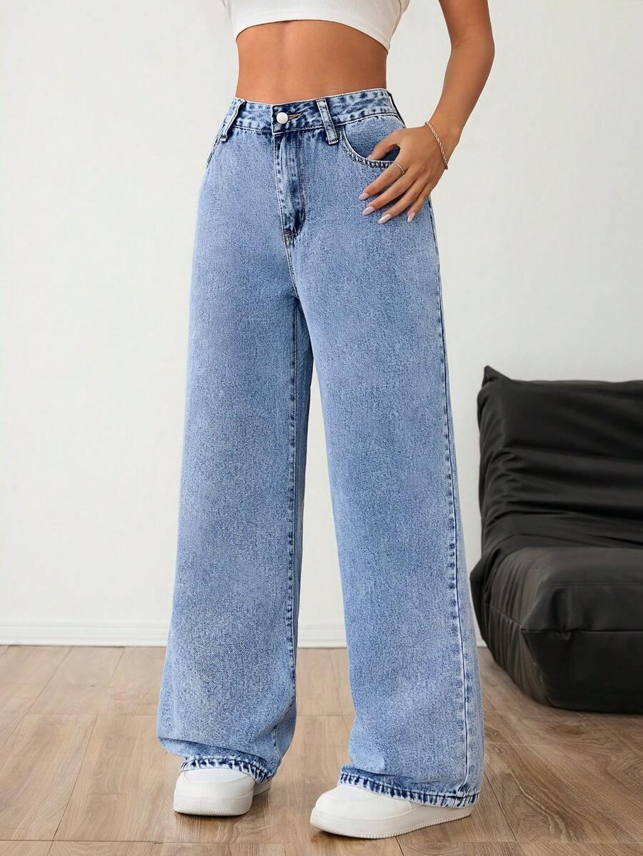 SHEIN NIEBIESKIE SPODNIE JEANS