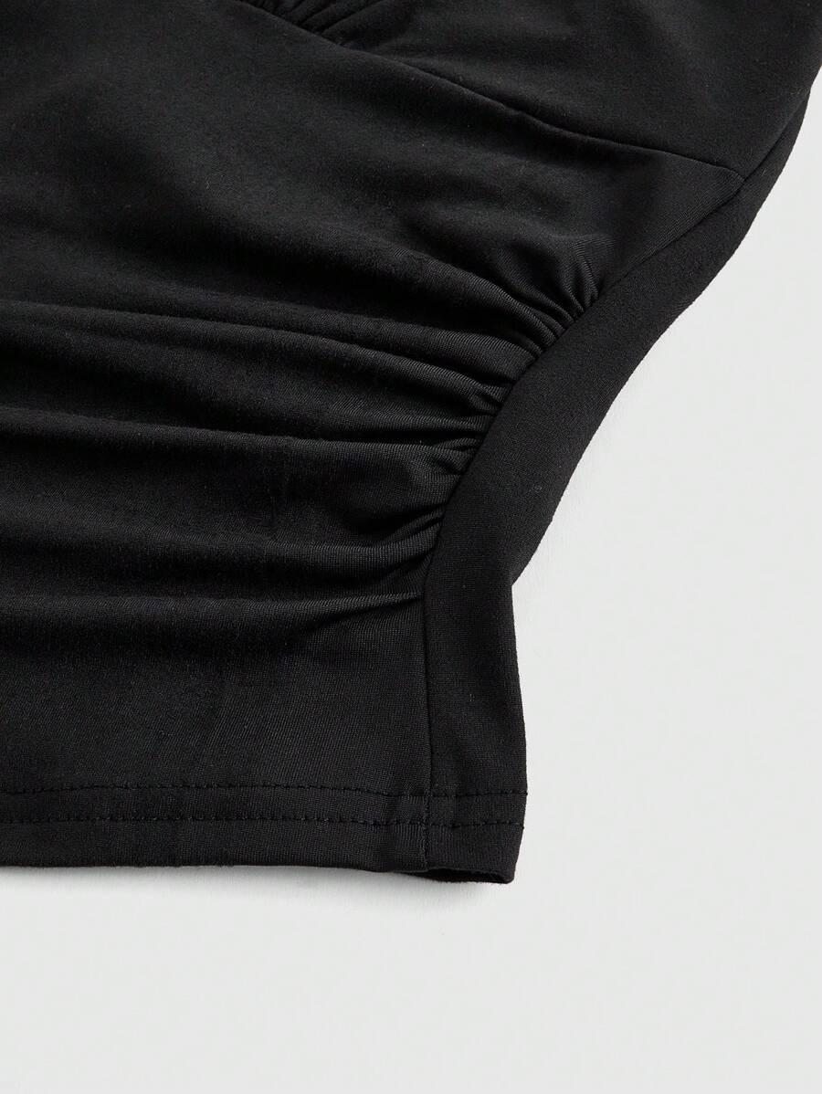 SHEIN CZARNY TOP WIĄZANIE S06__XXL