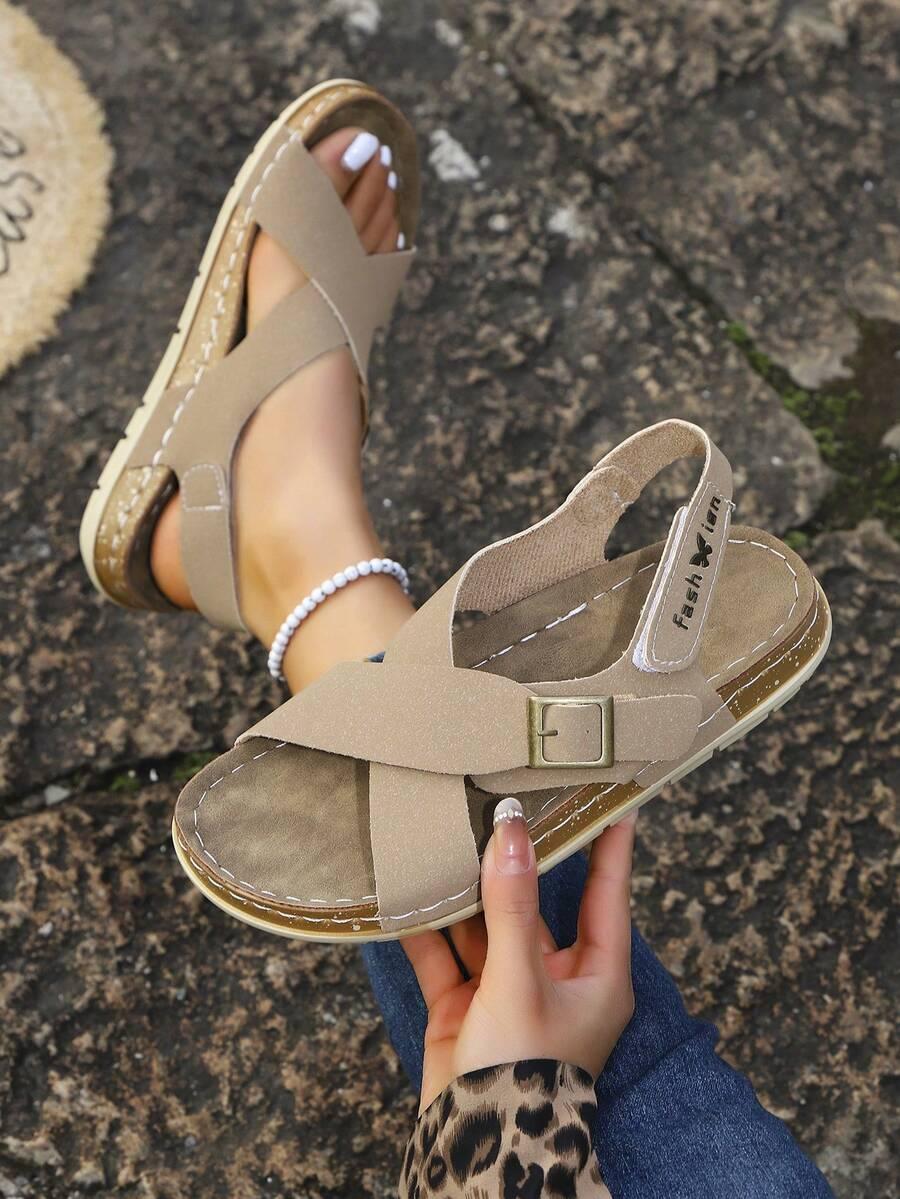SHEIN BEŻOWE SANDAŁY CASUAL S06__36