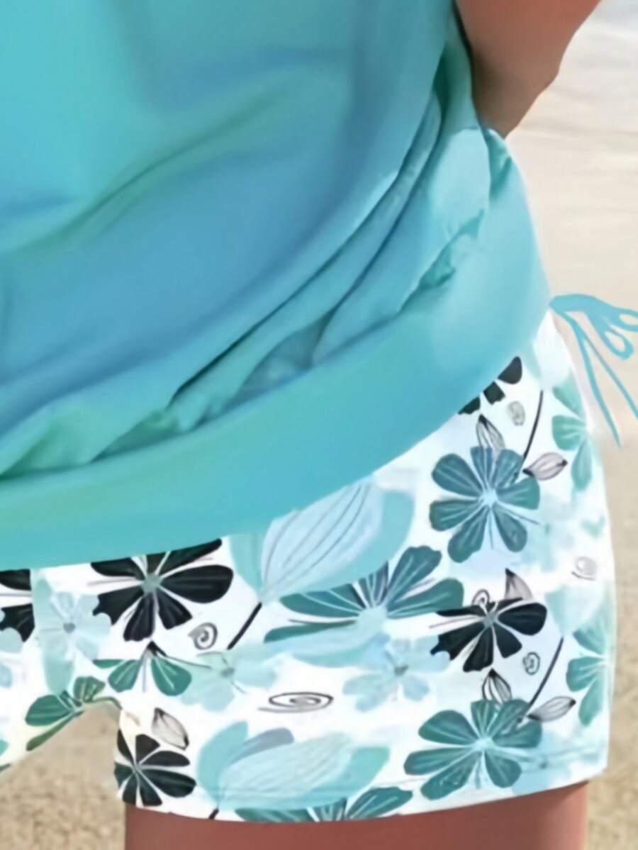 SHEIN DWUCZĘŚCIOWY STRÓJ KĄPIELOWY WZÓR KWIATY S09__M