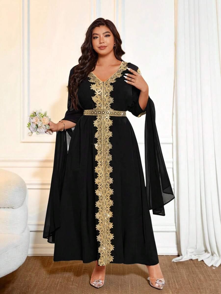 CRAVURE CZARNA MAXI SUKIENKA ZDOBIENIE S06__46