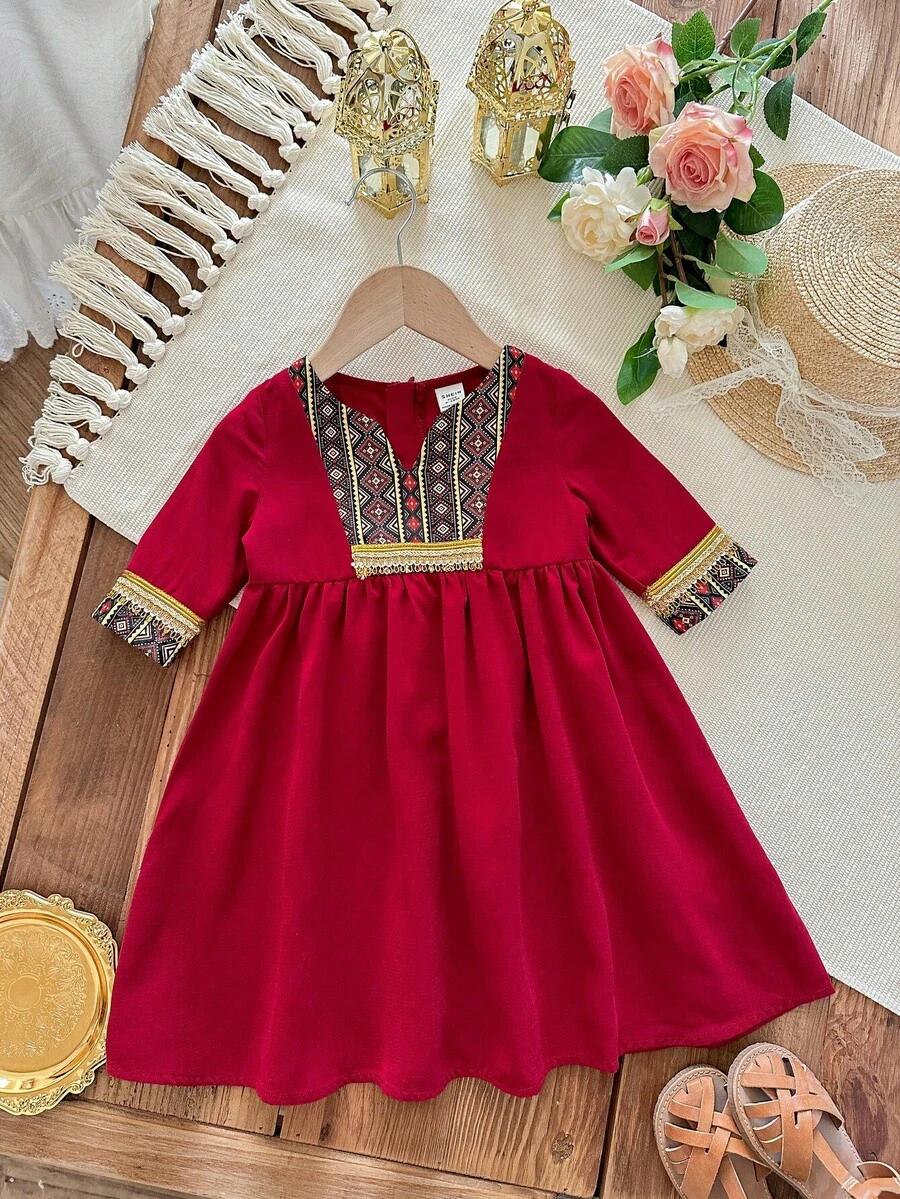 SHEIN SUKIENKA Z DŁUGIM RĘKAWEM S06__74-80