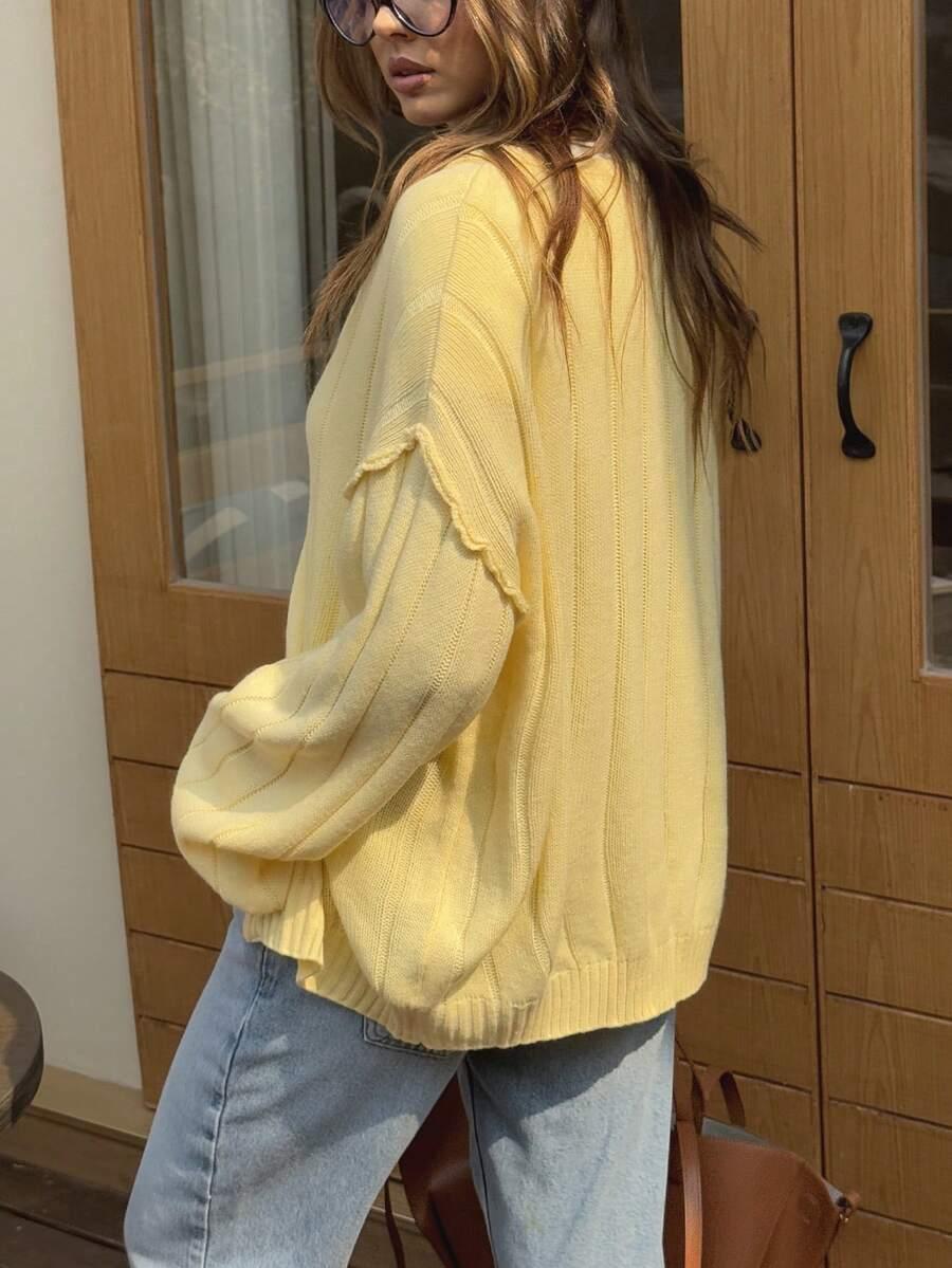 SHEIN ŻÓŁTY SWETER GUZIKI ZT2__M