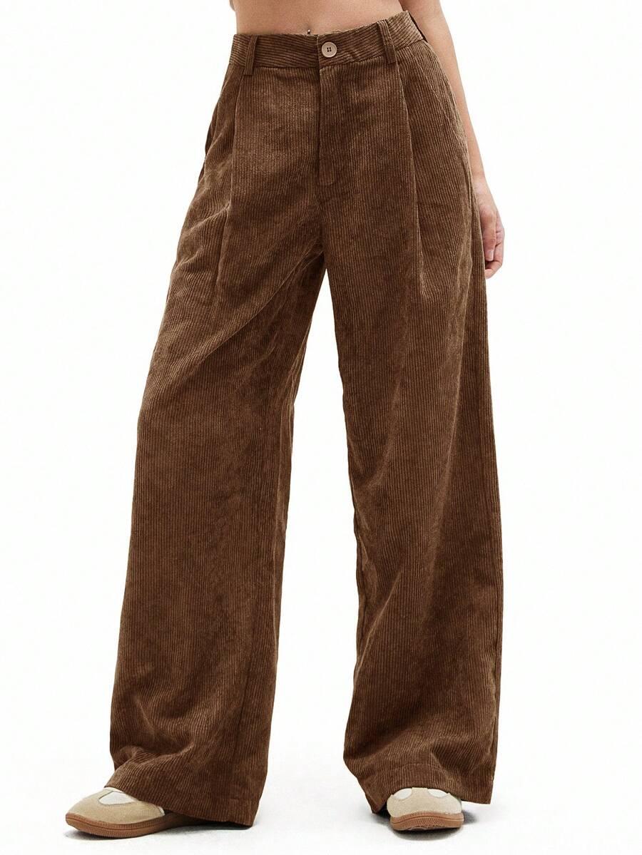 SHEIN BRĄZOWE SPODNIE CASUAL S06__S