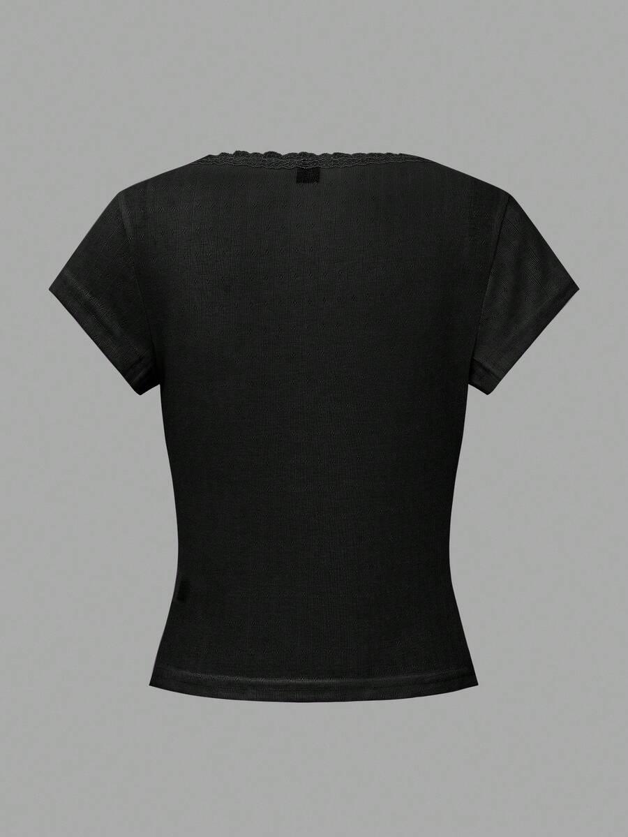SHEIN CZARNY TOP GUZIKI S06__M