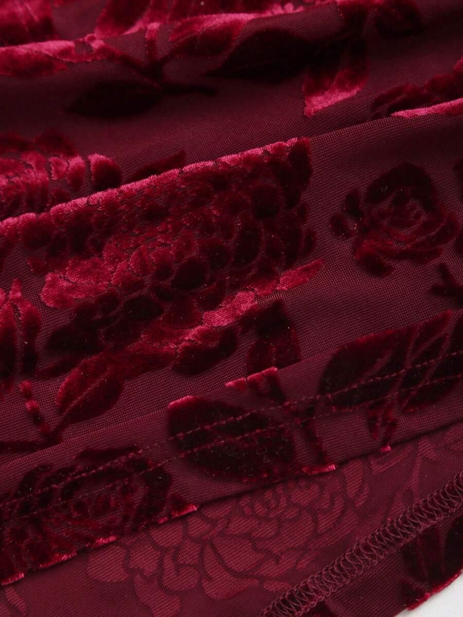 SHEIN CZERWONA SUKIENKA WZÓR KWIATY S09__XS