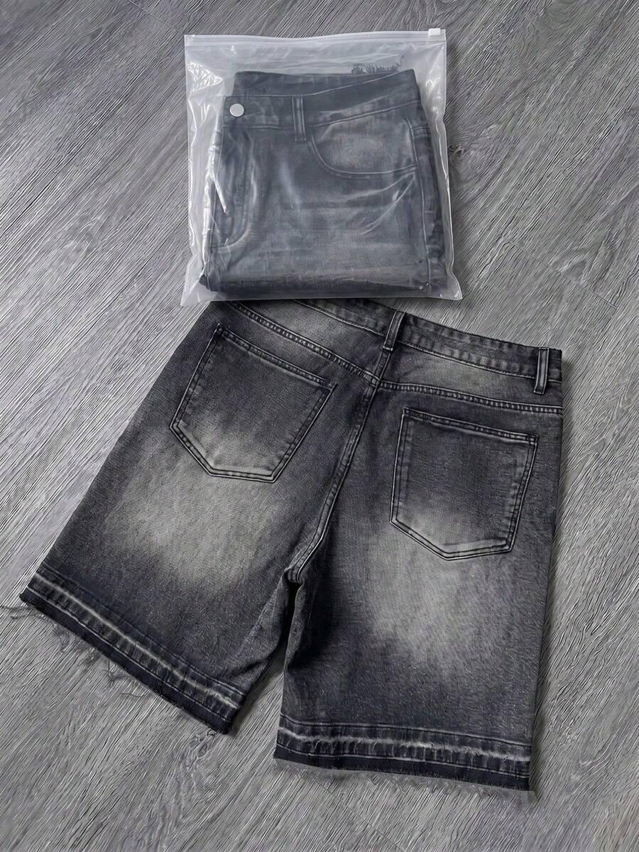 SHEIN CZARNE SPODENKI JEANS PRZETARCIA S06__XL