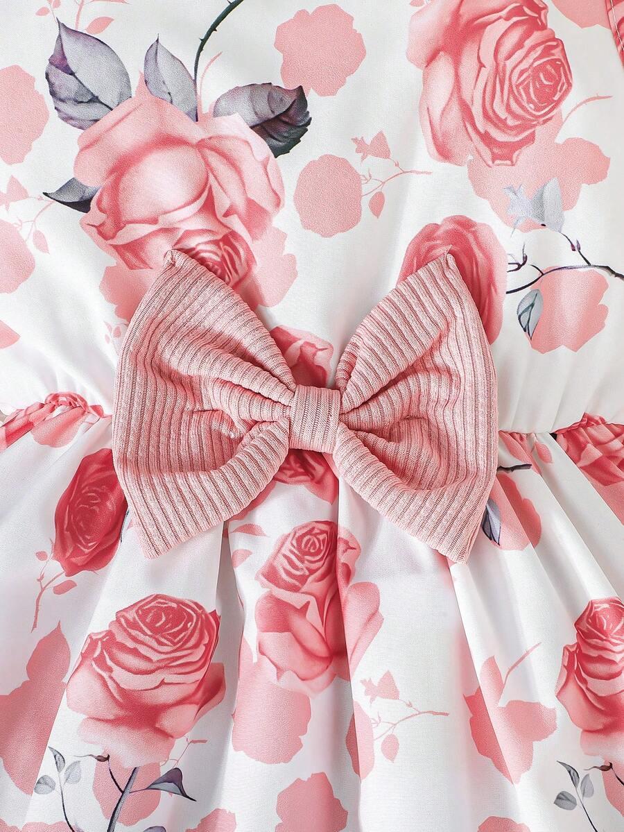SHEIN SUKIENKA BEZ RĘKAWÓW WZÓR KWIATY PK01__122/128
