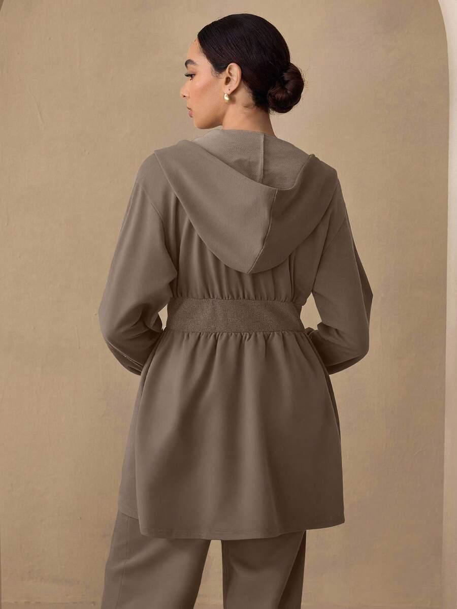 SHEIN BRĄZOWA ROZPINANA BLUZA S06__S
