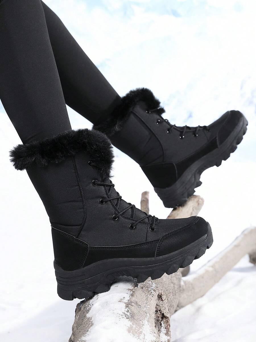 SHEIN CZARNE SZNUROWANE ŚNIEGOWCE W01__40