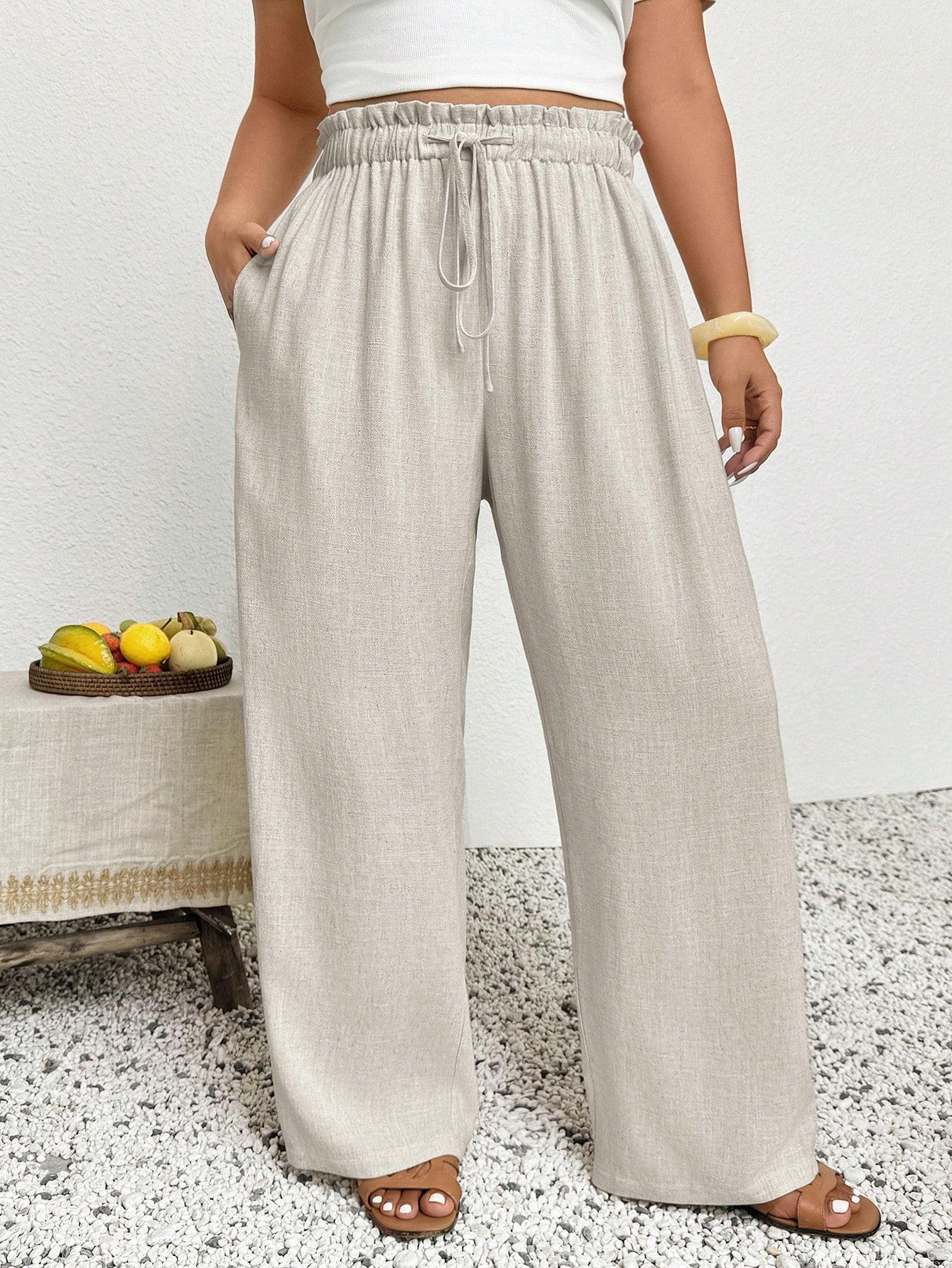 SHEIN BEŻOWE SPODNIE CASUAL S06__46