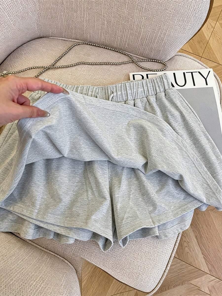 SHEIN SZARE SPÓDNICO-SPODENKI GUMKA S06__L