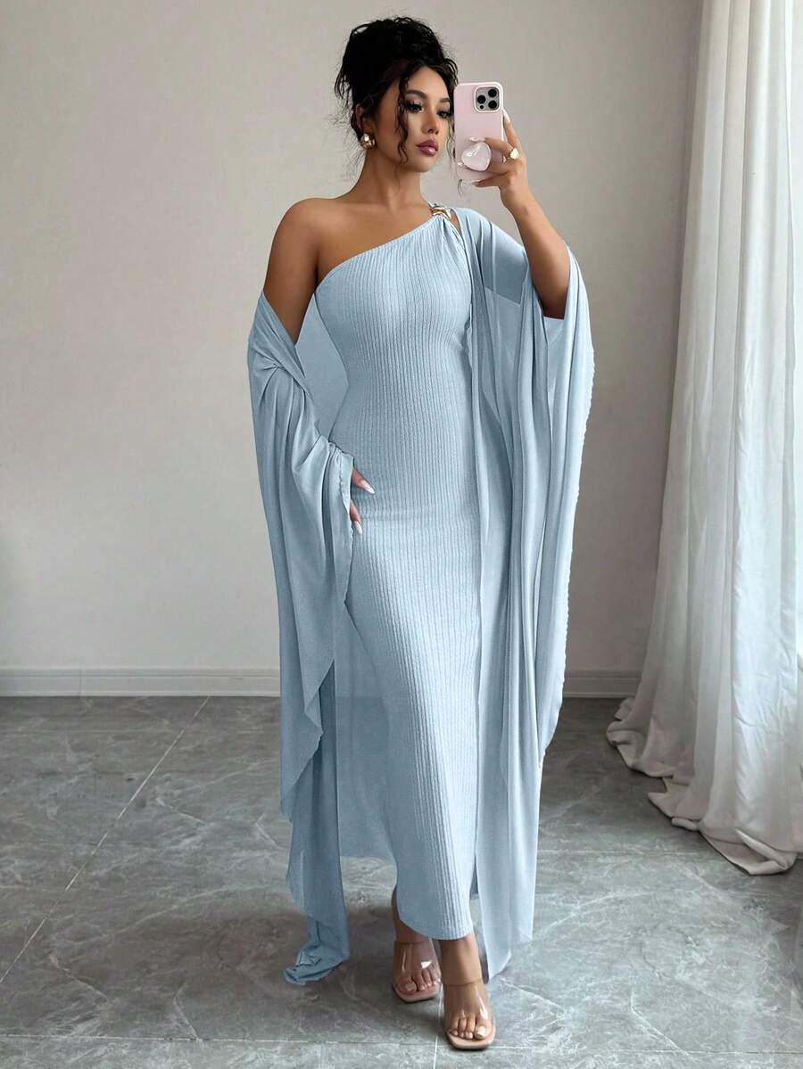 SHEIN NIEBIESKA MAXI SUKIENKA S06__XL