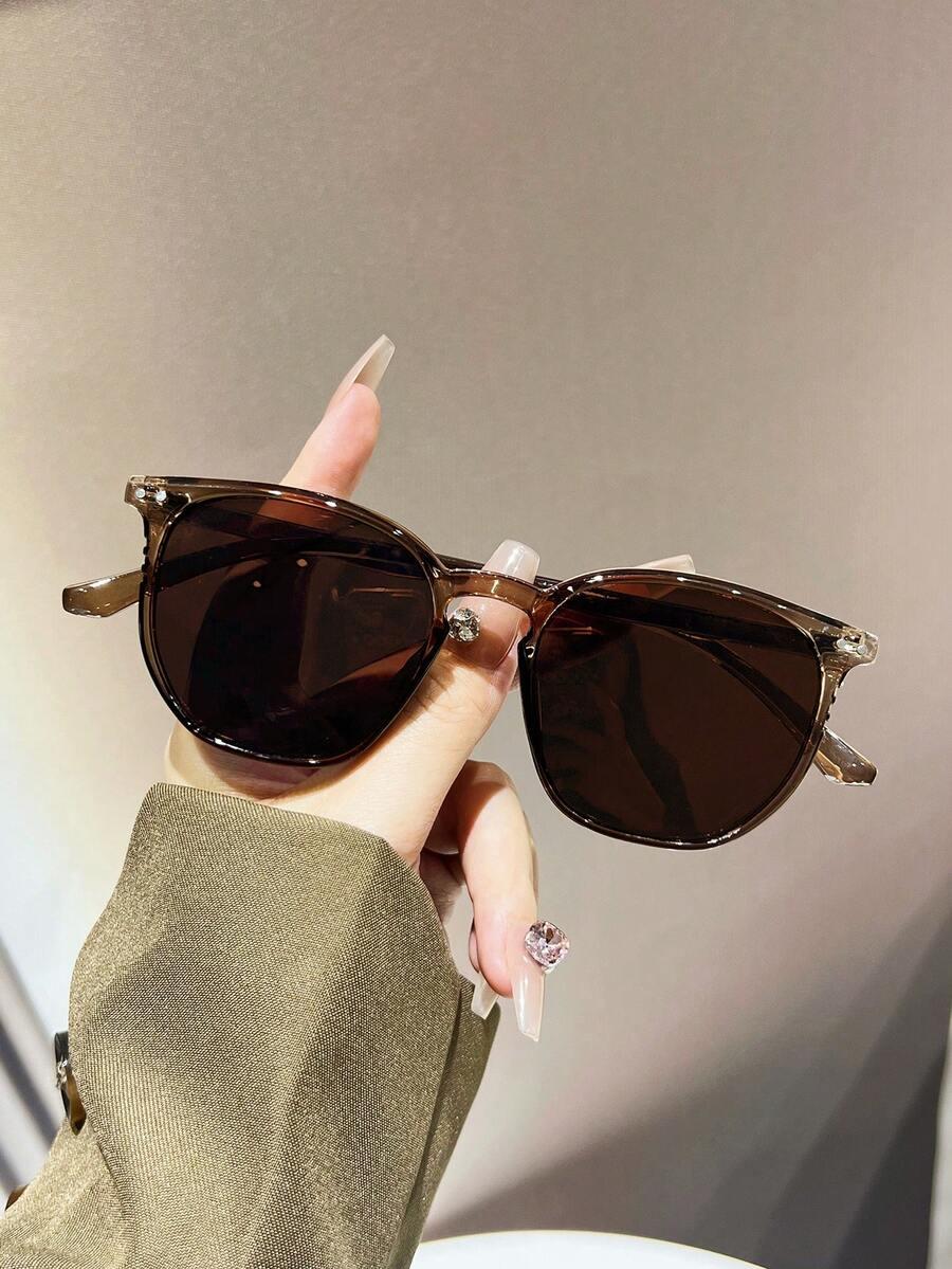 SHEIN BRĄZOWE OKULARY PRZECIWSŁONECZNE S07