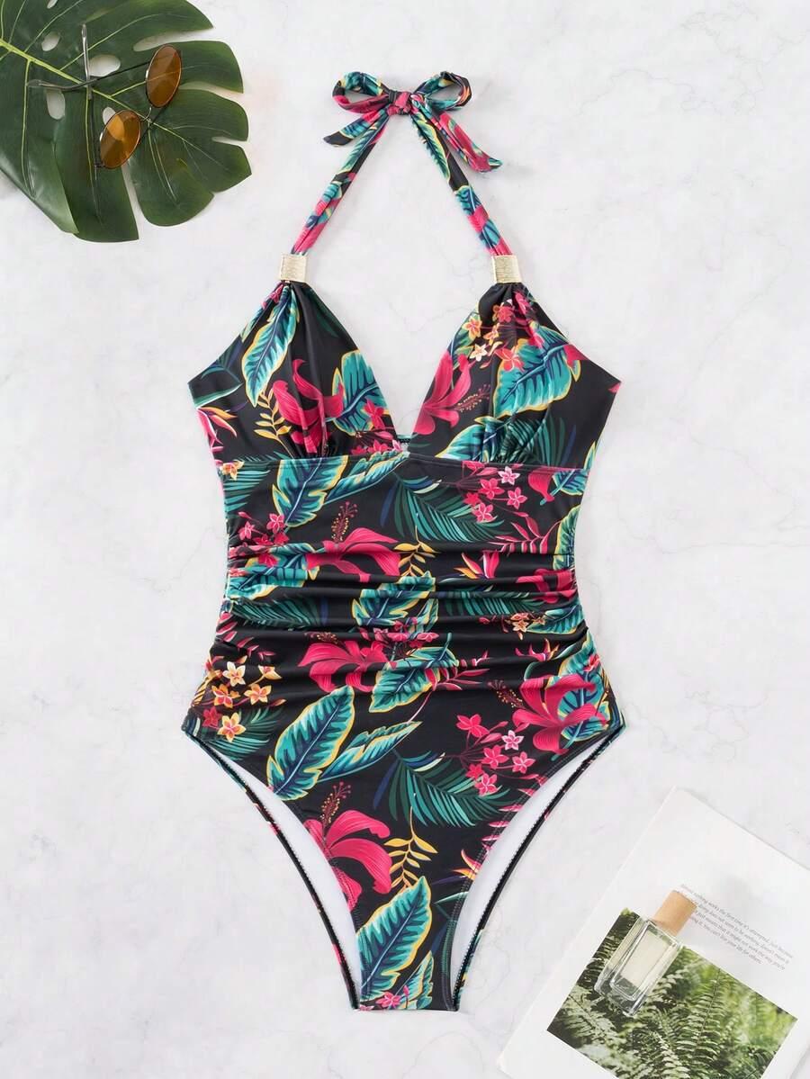 SHEIN JEDNOCZĘŚCIOWY STRÓJ KĄPIELOWY PRINT S09__S