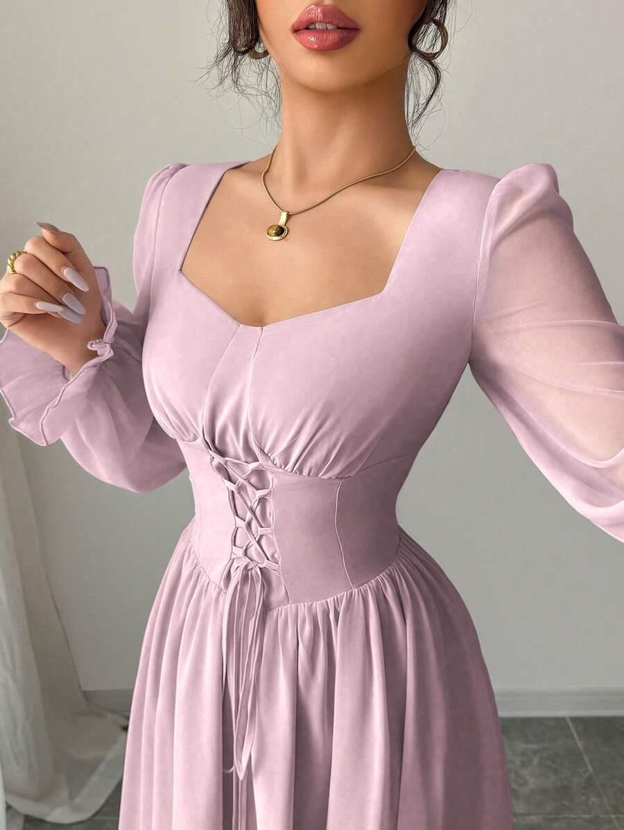 MODELYN RÓŻÓWA MAXI SUKIENKA S06__M