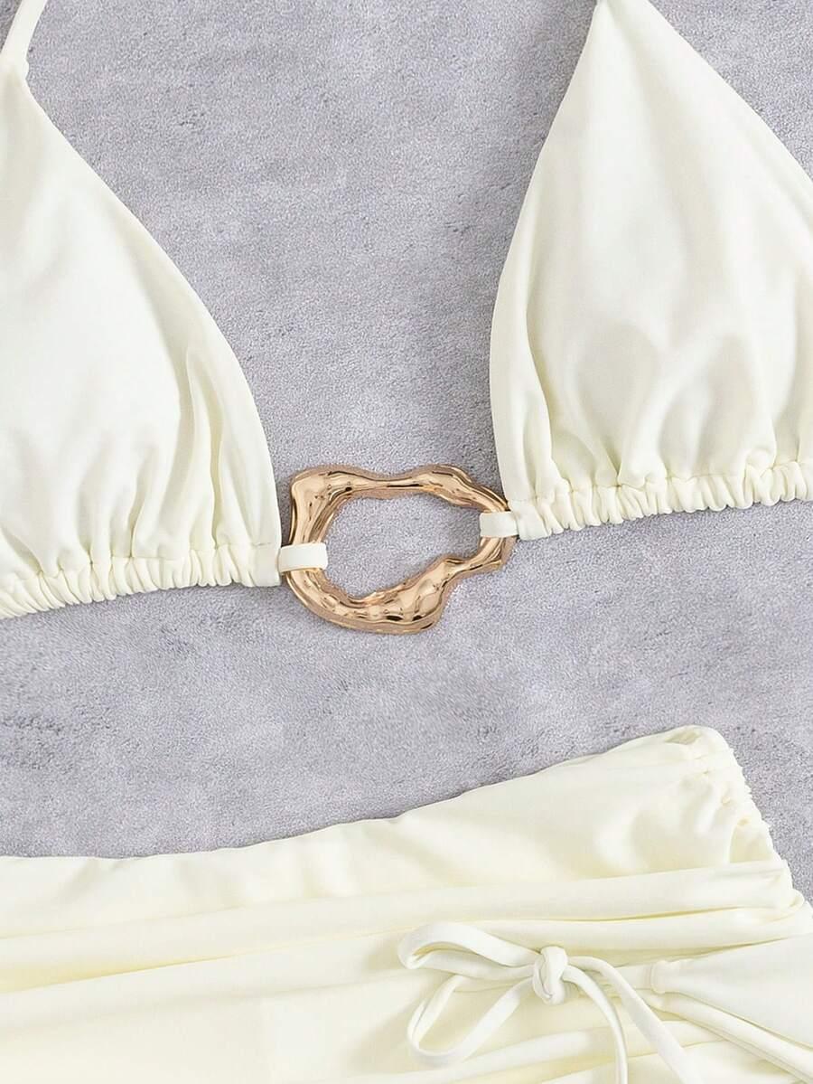 SHEIN 3-CZĘŚCIOWY STRÓJ KĄPIELOWY SPÓDNICO-SPODENKI KOMPLET PK01__S