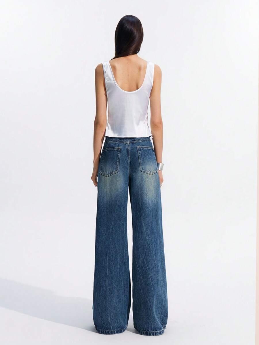 SHEIN BIAŁY SATYNOWY TOP NA RAMIĄCZKACH PK01__L