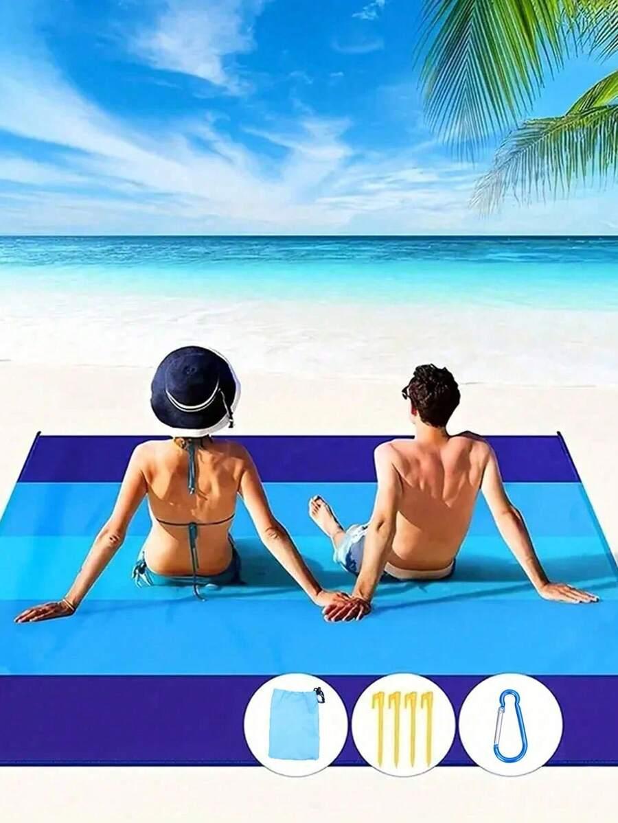 SHEIN NIEBIESKA MATA PLAŻOWA S07__140X200CM