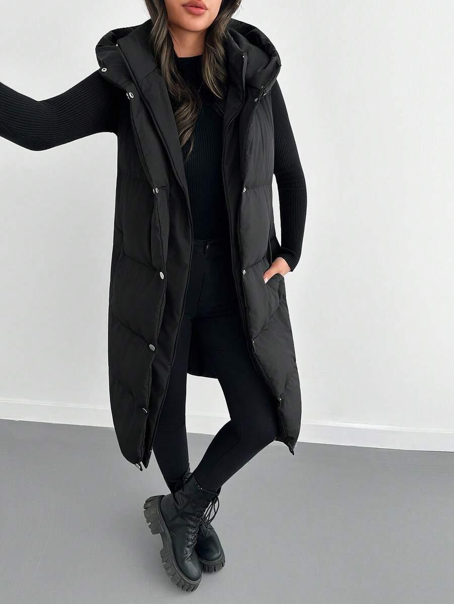 SHEIN KAMIZELKA DAMSKA REGULAR Z KAPTUREM W01__M