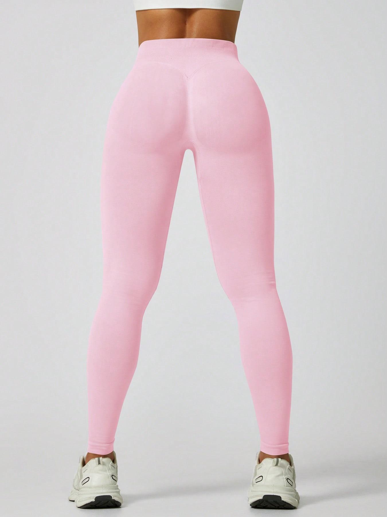 SHEIN RÓŻOWE LEGGINSY WYSOKI STAN S06__S