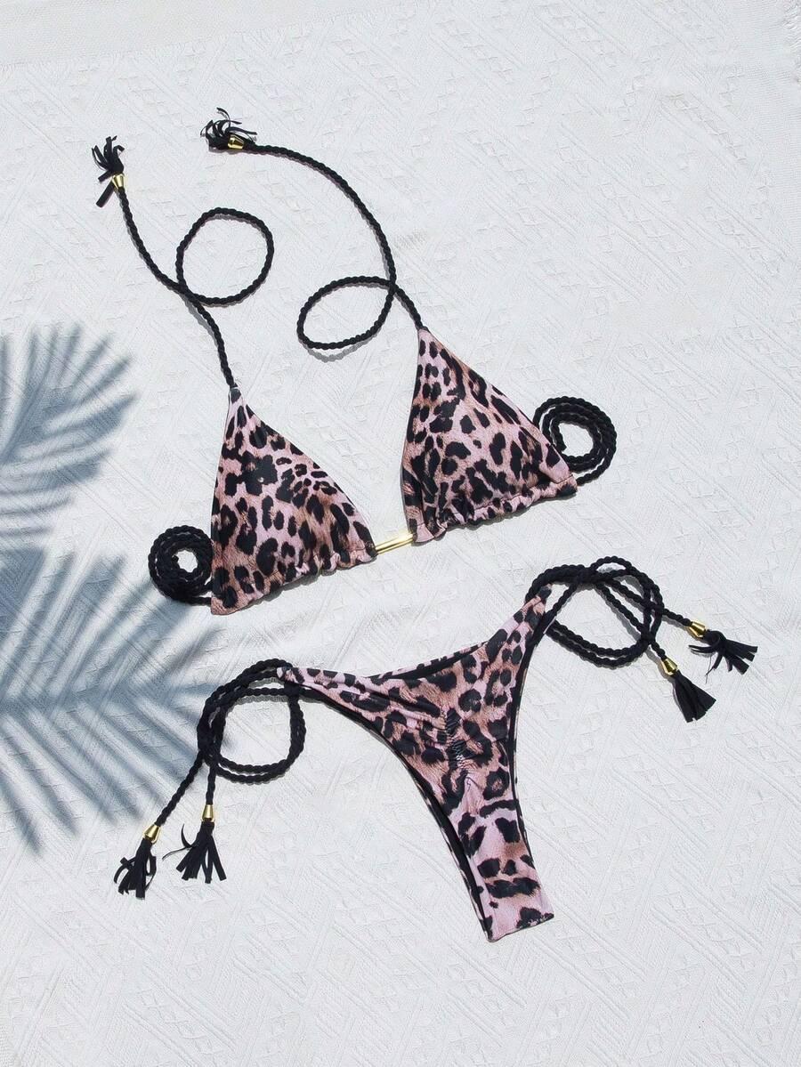SHEIN DWUCZĘŚCIOWY STRÓJ KĄPIELOWY ANIMAL PRINT S06__M