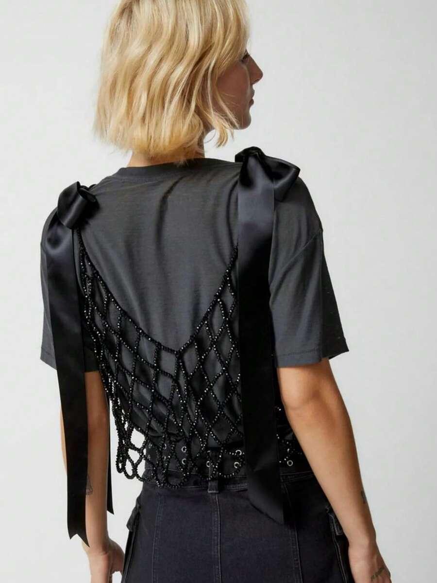 SHEIN KORALIKOWY TOP NA RAMIĄCZKACH S07__OS