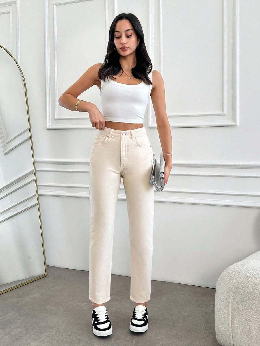 EURMUSE SPODNIE MOM JEANS WYSOKI STAN PK01__M
