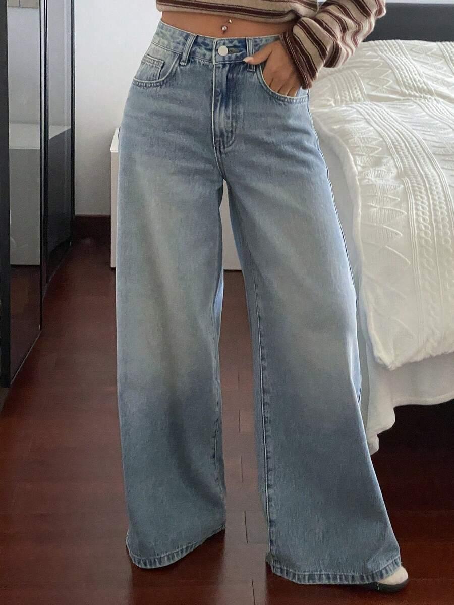 DAZY NIEBIESKIE PROSTE SPODNIE JEANS S06__M