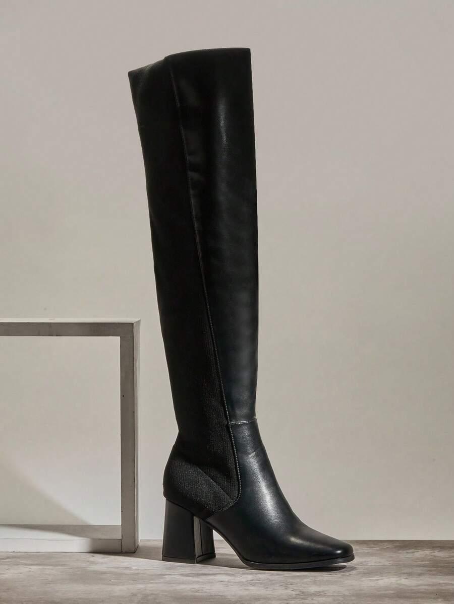 SHEIN CZARNE KOZAKI IMITACJA SKÓRY W01__36