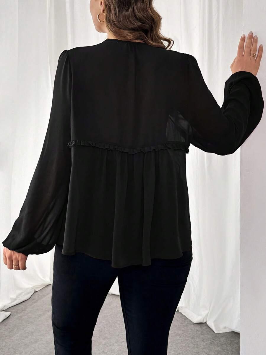 SHEIN CZARNA BLUZKA DŁUGI RĘKAW S06__48