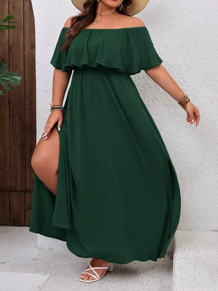 SHEIN ZIELONA MAXI SUKIENKA S06__50