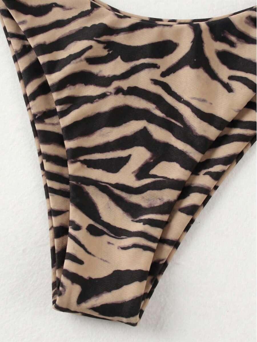 SHEIN DWUCZĘŚCIOWY STRÓJ KĄPIELOWY ANIMAL PRINT S09__L