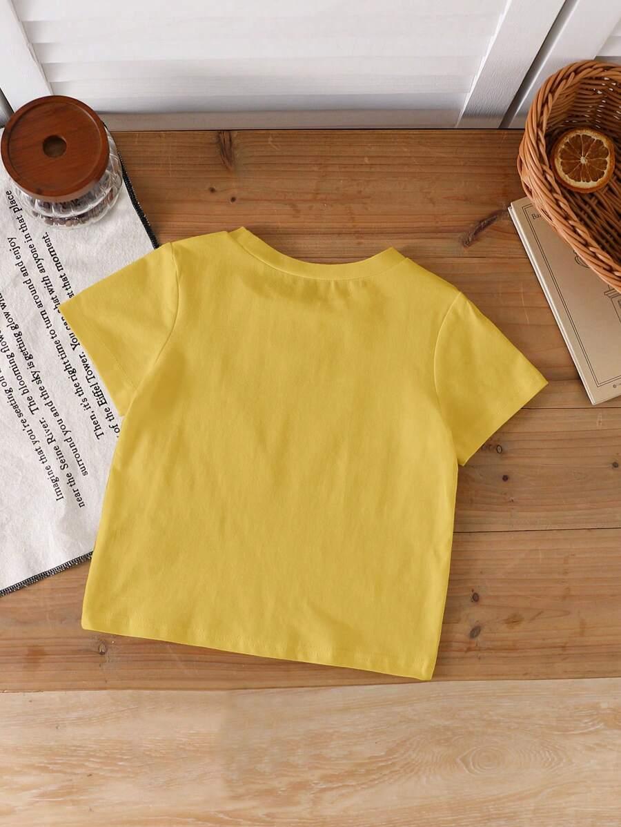 SHEIN ŻÓŁTY T-SHIRT KRÓTKI RĘKAW S06__98-104