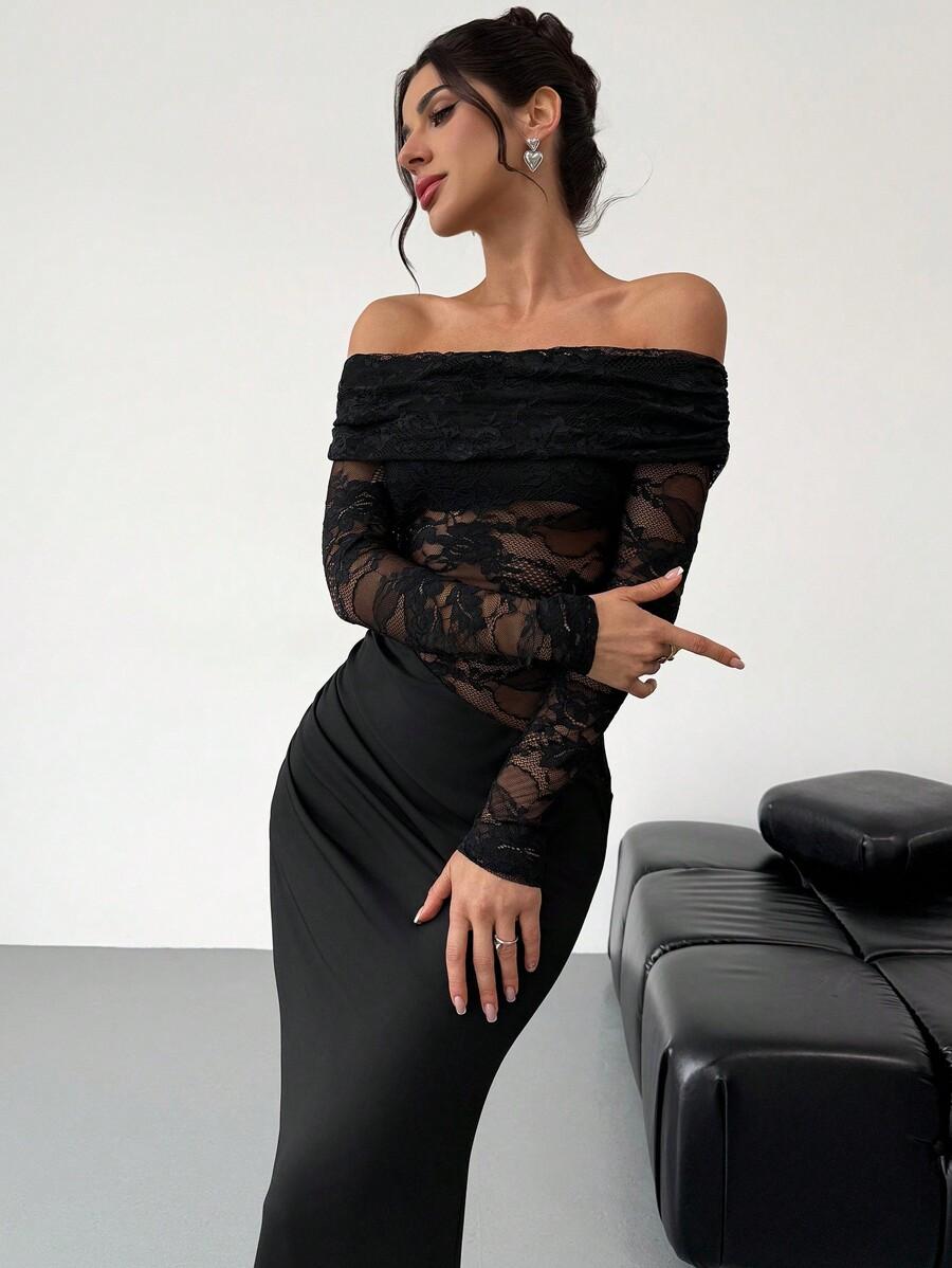 FIRERIE CZARNA MAXI SUKIENKA S06__M